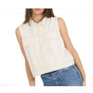 One Grey Day Preston Vest in Ivory XS